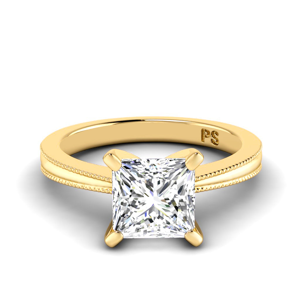 0.50-3.00 CT Princess Cut Lab Grown Diamonds - Solitaire Ring