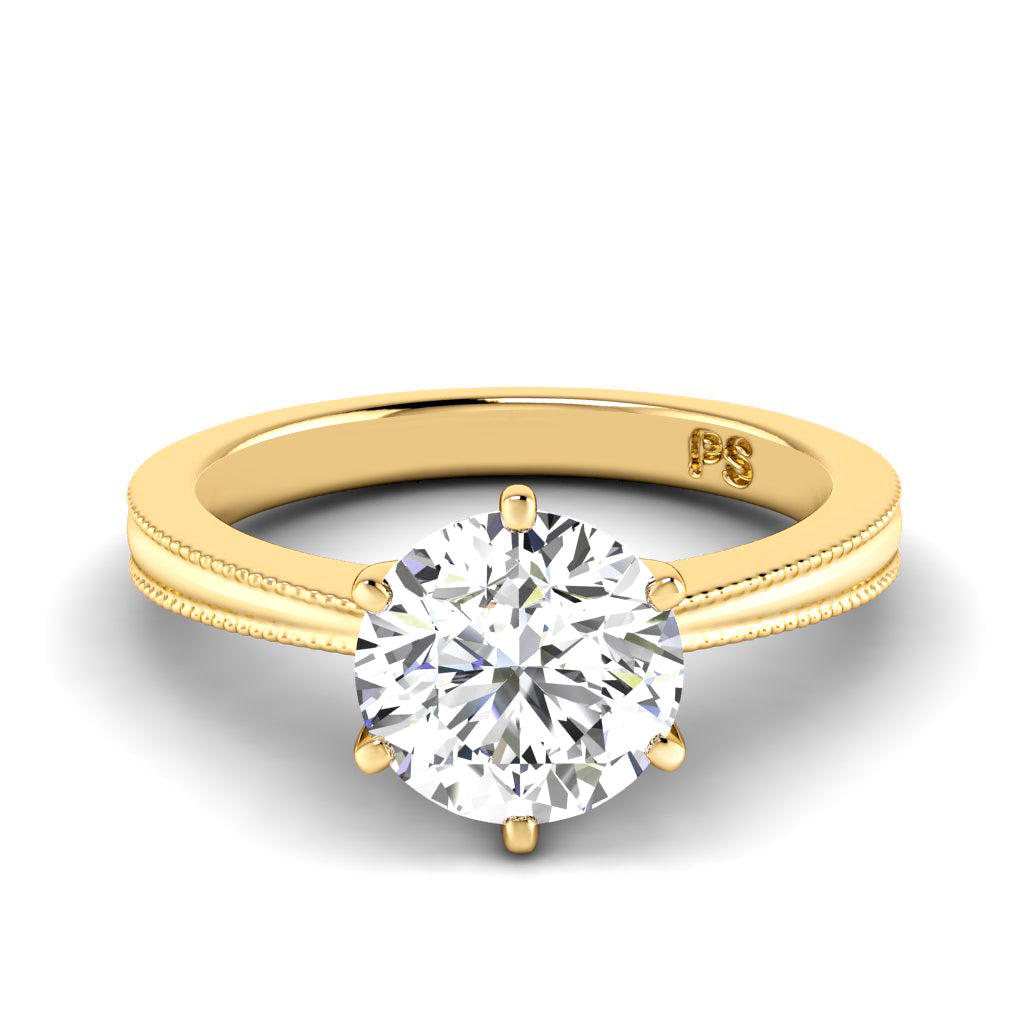 0.50-3.00 CT Round Cut Lab Grown Diamonds - Solitaire Ring