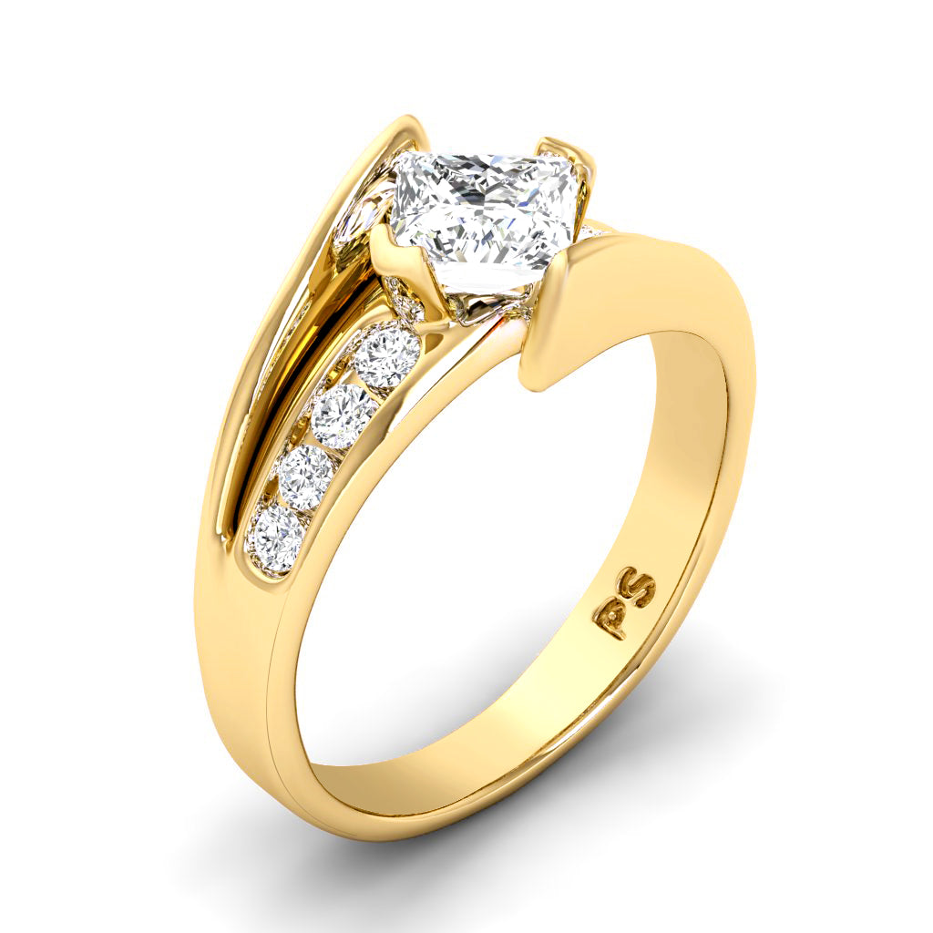 0.75-3.25 CT Round &amp; Princess Cut Lab Grown Diamonds - Engagement Ring