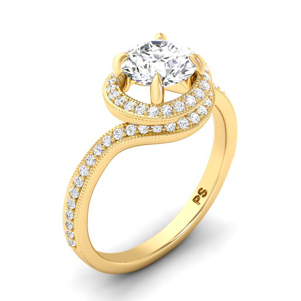0.75-3.25 CT Round Cut Lab Grown Diamonds - Engagement Ring