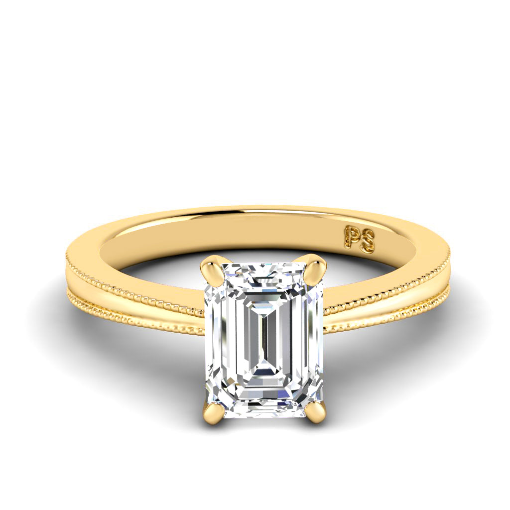 0.50-3.00 CT Emerald Cut Lab Grown Diamonds - Solitaire Ring