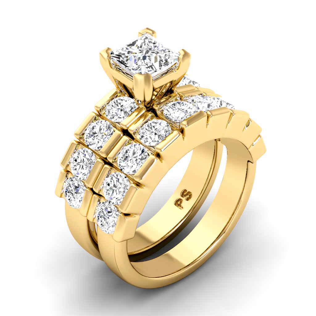 2.75-5.25 CT Round &amp; Princess Cut Lab Grown Diamonds - Bridal Set