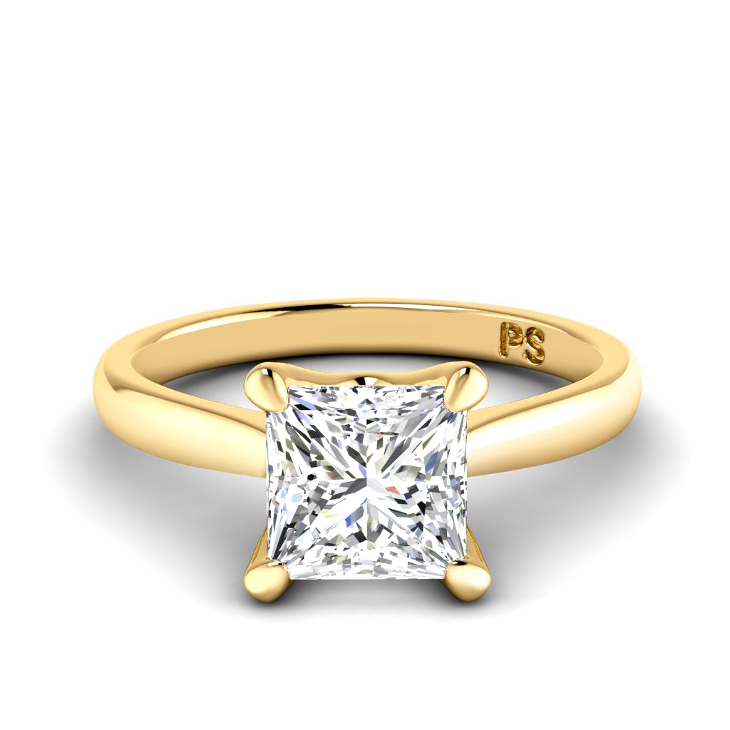 0.50-3.00 CT Princess Cut Lab Grown Diamonds - Solitaire Ring