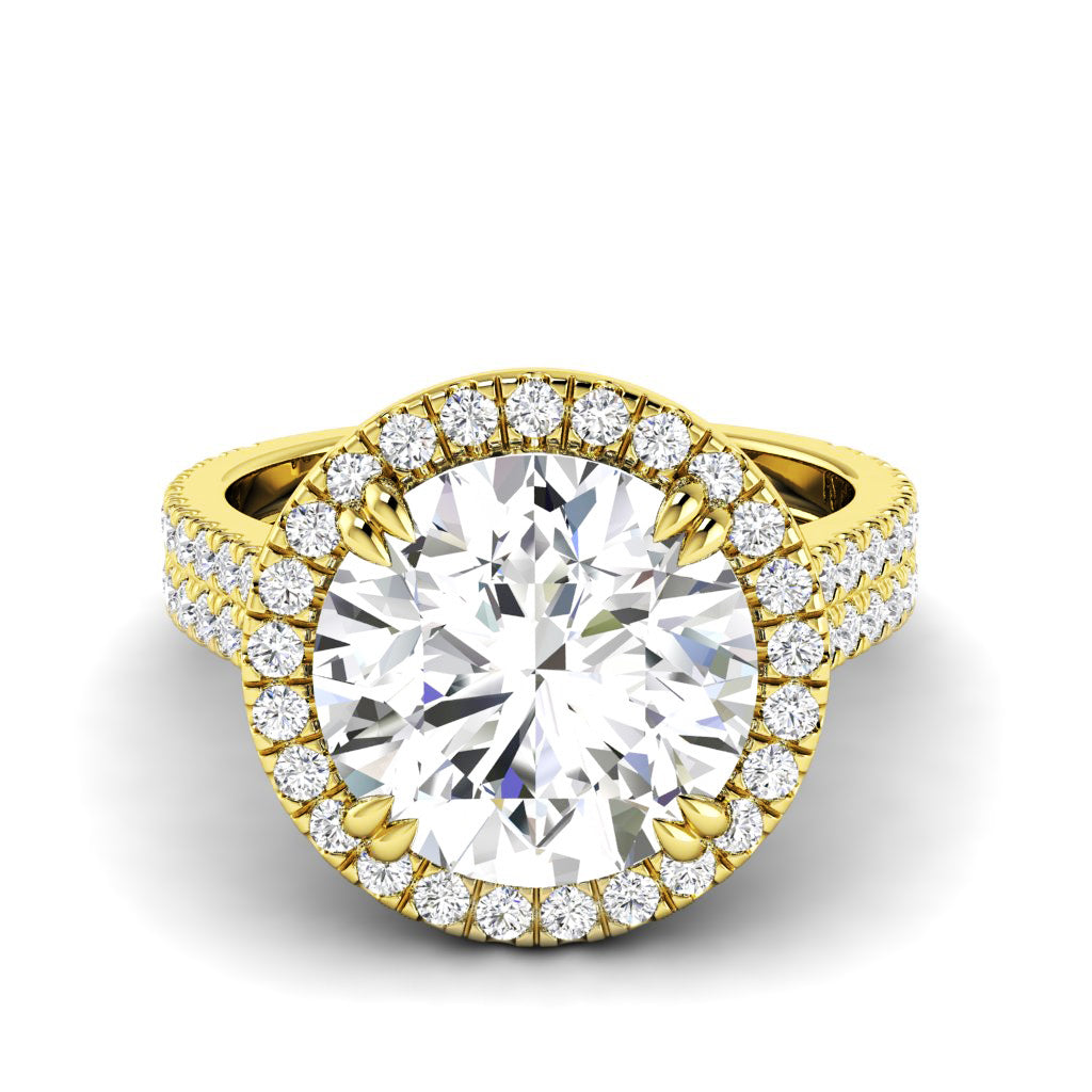 11.65 CT Round Cut Lab Grown Diamonds - Halo Ring