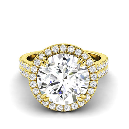 11.65 CT Round Cut Lab Grown Diamonds - Halo Ring