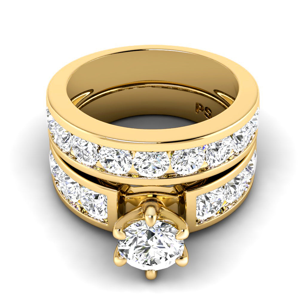 3.35-5.85 CT Round Cut Lab Grown Diamonds - Bridal Set