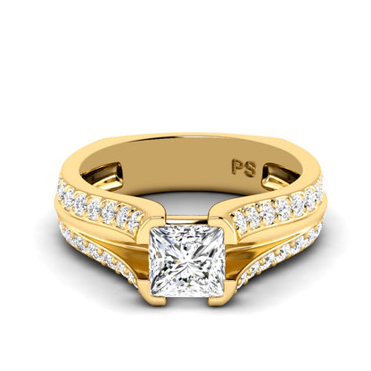 1.50-4.00 CT Round &amp; Princess Cut Lab Grown Diamonds - Engagement Ring