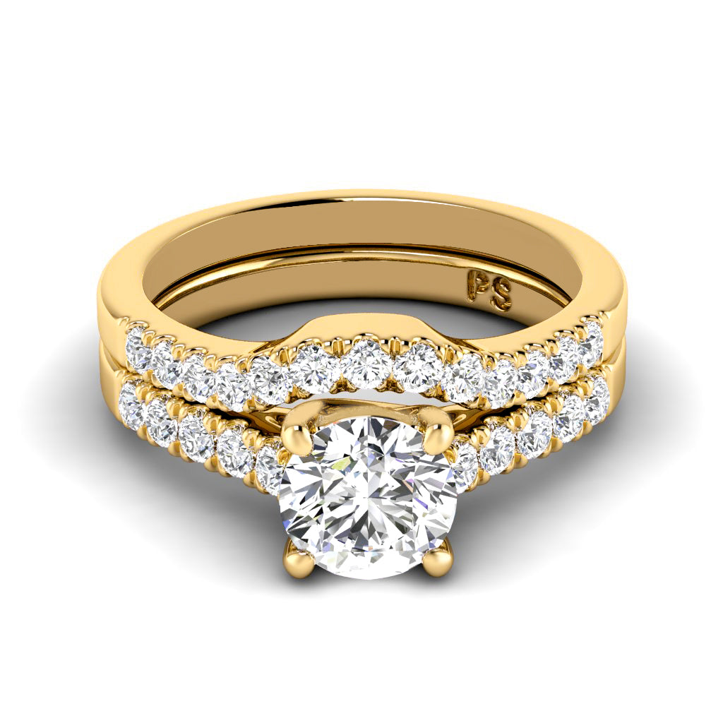 1.05-3.55 CT Round &amp; Princess Cut Lab Grown Diamonds - Bridal Set