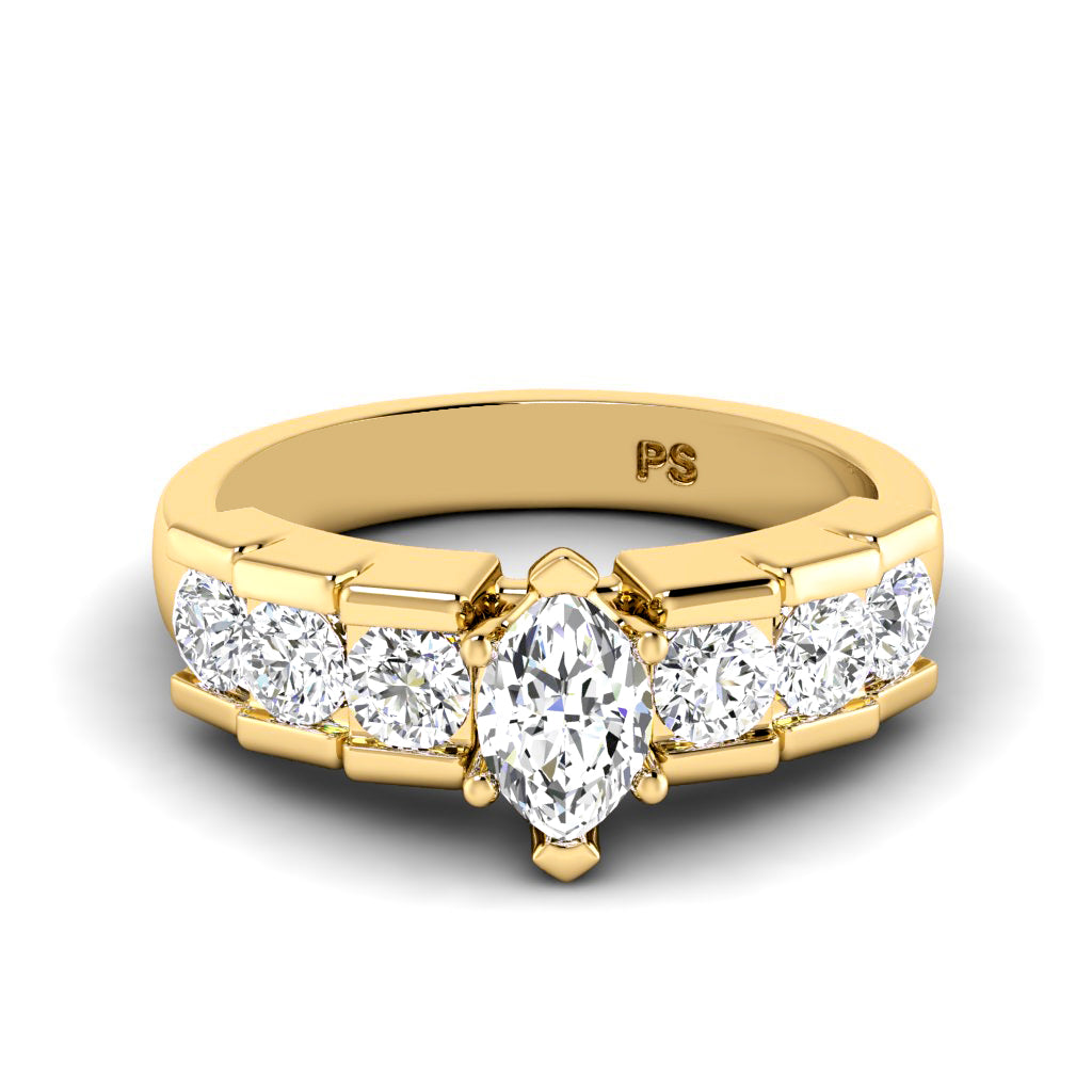1.20-2.35 CT Round &amp; Marquise Cut Diamonds - Engagement Ring