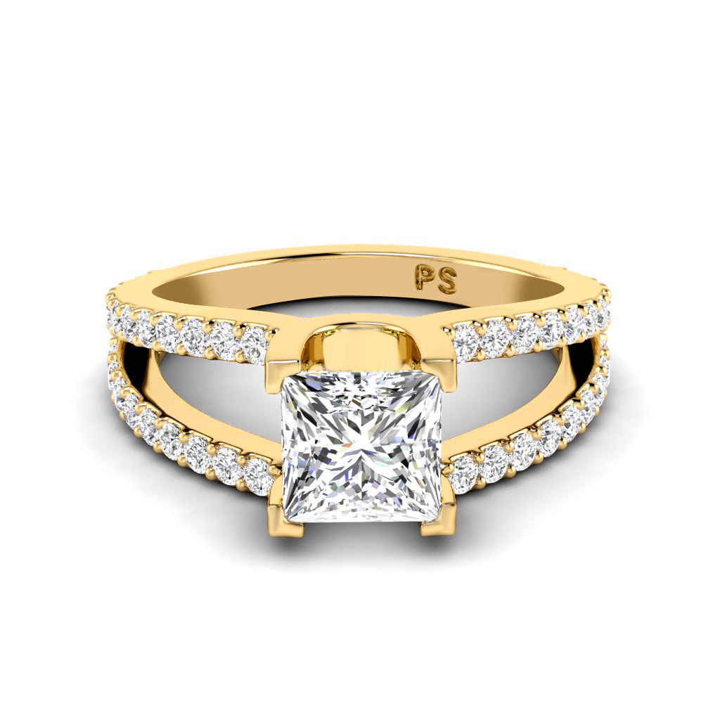 1.00-3.50 CT Round &amp; Princess Cut Lab Grown Diamonds - Engagement Ring