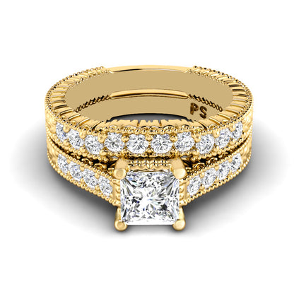 1.15-3.65 CT Round &amp; Princess Cut Lab Grown Diamonds - Bridal Set