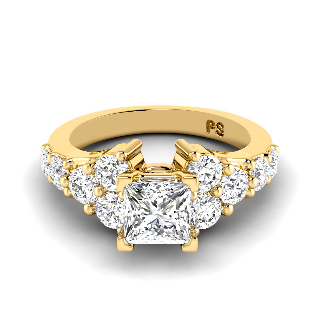 1.75-2.90 CT Round &amp; Princess Cut Diamonds - Engagement Ring