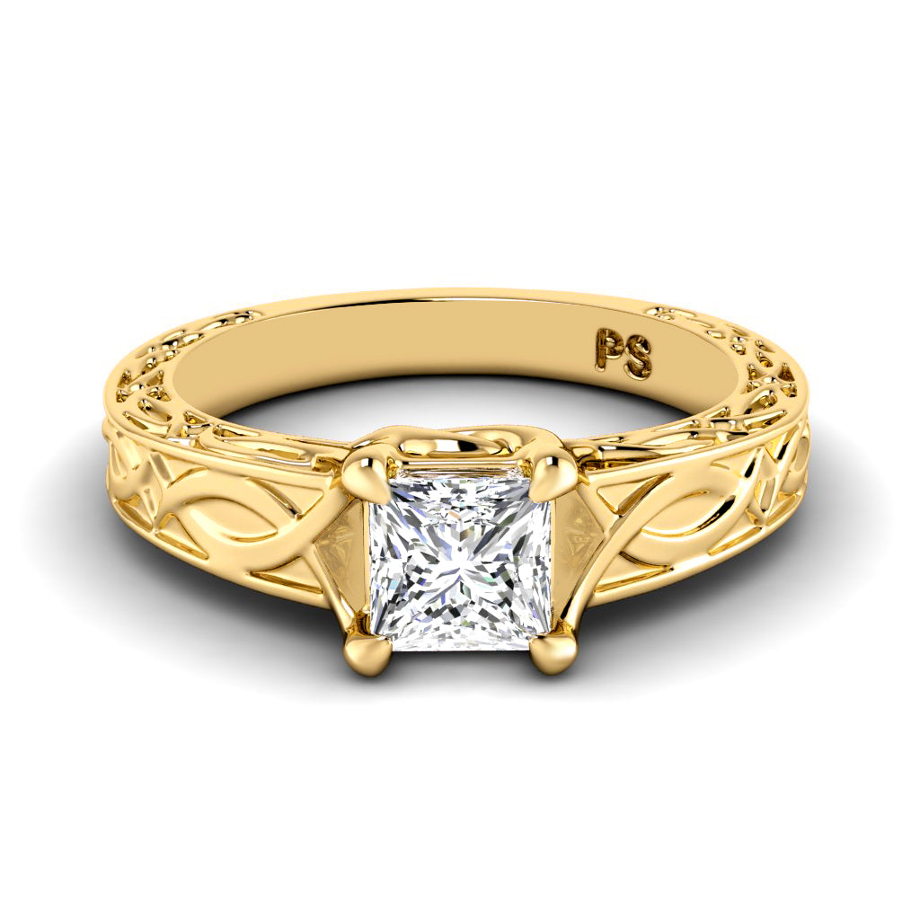 0.35-1.50 CT Princess Cut Diamonds - Solitaire Ring