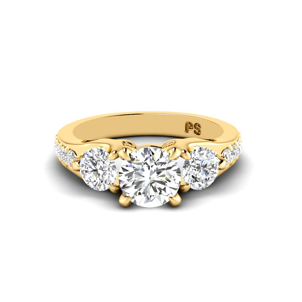 1.55-4.05 CT Round Cut Lab Grown Diamonds - Engagement Ring