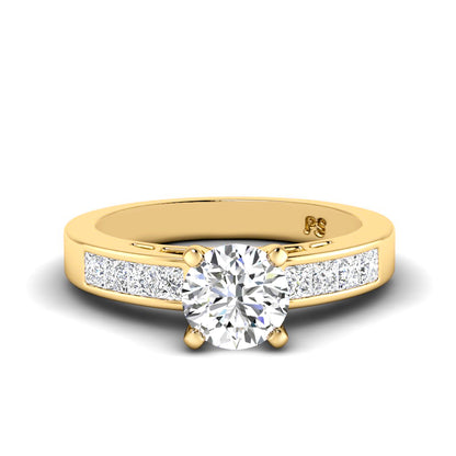 1.00-3.50 CT Princess &amp; Round Cut Lab Grown Diamonds - Engagement Ring