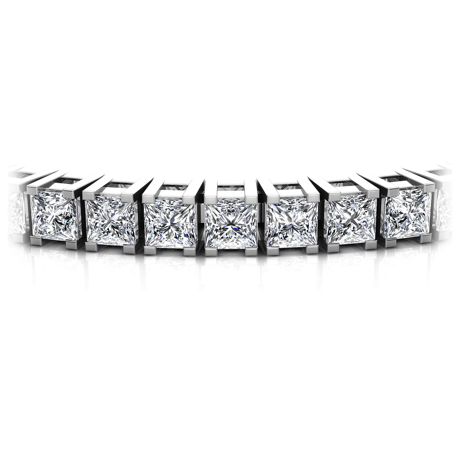 Certified 6.20CT Princess Cut Diamond Tennis Bracelet in Platinum