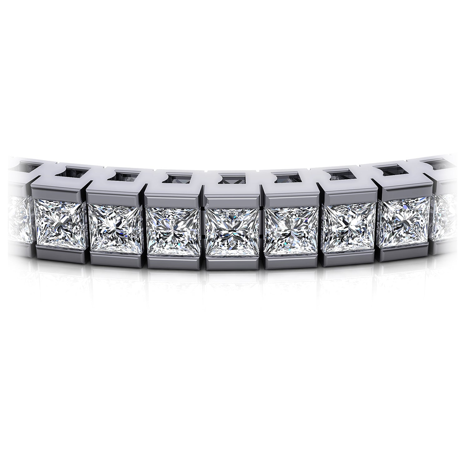 Certified 6.50CT Princess Cut Diamond Tennis Bracelet in Platinum