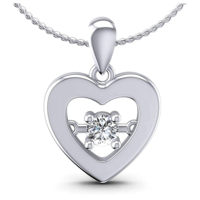 0.10 CT Round Cut Natural Diamonds - Heart Pendants