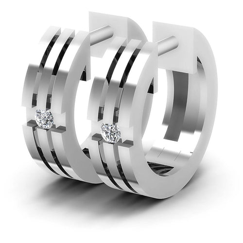 0.10 CT Round Cut Diamonds - Hoop & Drop Earrings - Primestyle.com