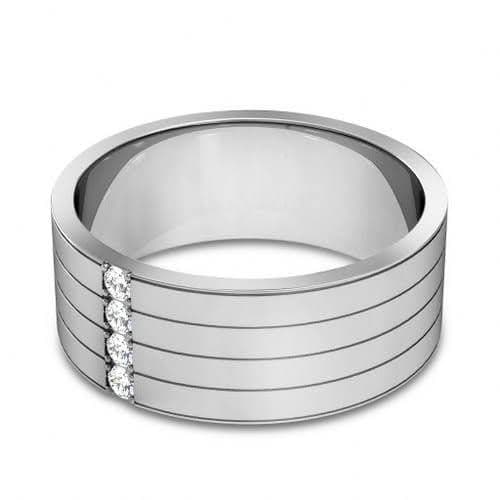 0.15 CT Round Cut Diamonds - Mens Wedding Band - Primestyle.com