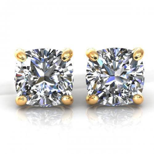 0.25-2.00 CT Cushion Cut Diamonds - Stud Earrings - Primestyle.com