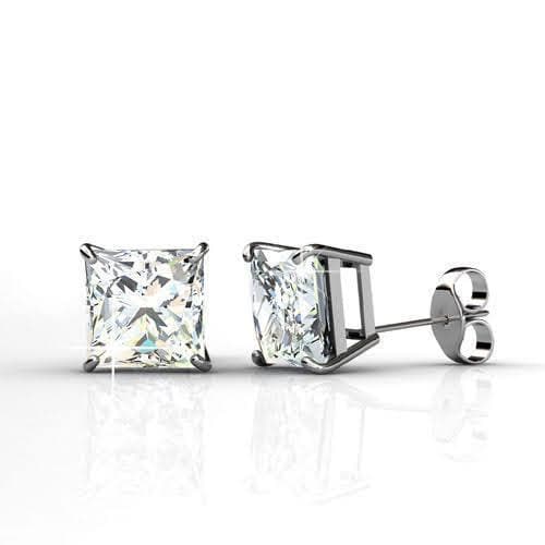0.25-2.00 CT Princess Cut Diamonds - Stud Earrings