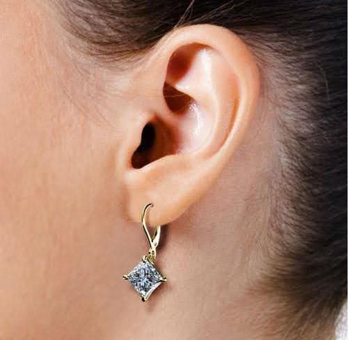 0.25-2.00 CT Princess Cut Diamonds - Stud Earrings - Primestyle.com