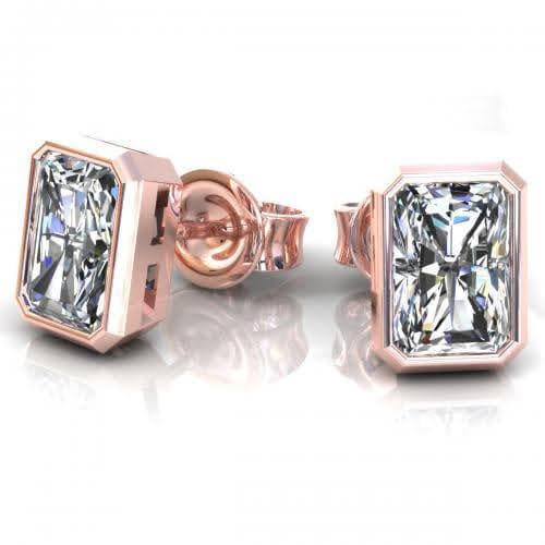 0.25-2.00 CT Radiant Cut Diamonds - Stud Earrings - Primestyle.com
