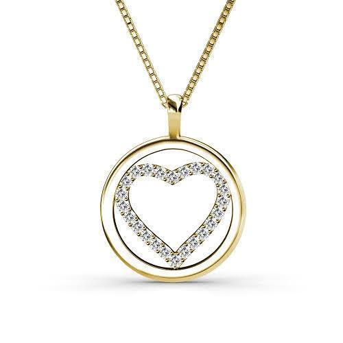 0.25 CT Round Cut Diamonds - Heart Pendant - Primestyle.com