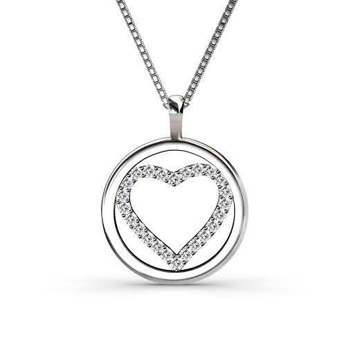 0.25 CT Round Cut Natural Diamonds - Heart Pendants