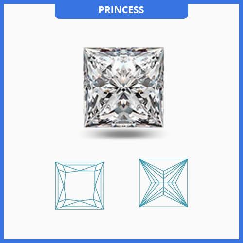 0.25CT J-K/VS2-SI1 Princess Cut Diamond MDL#D9056-2 - Primestyle.com