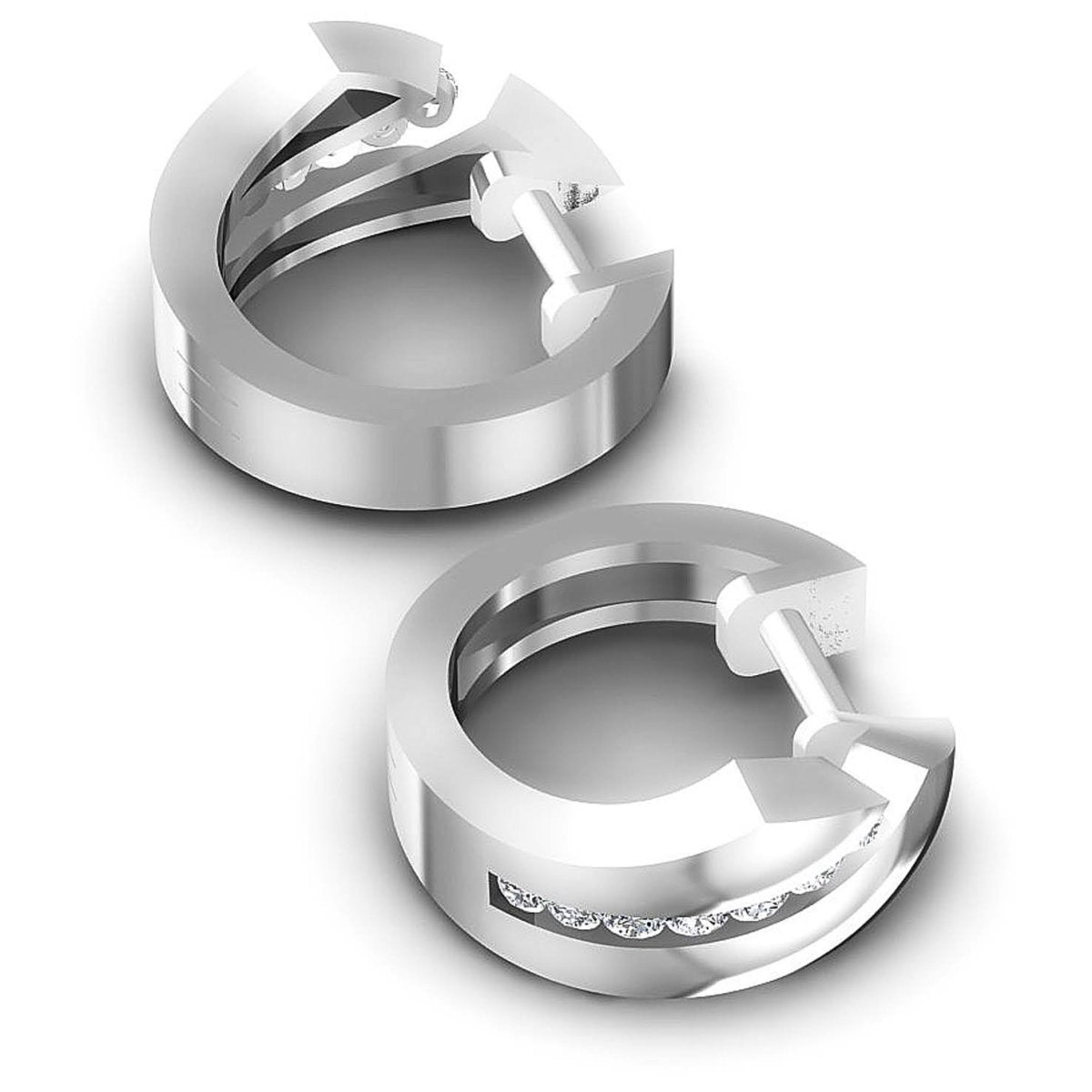 0.30 CT Round Cut Diamonds - Hoop &amp; Drop Earrings - Primestyle.com