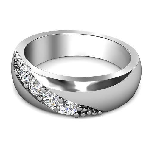0.30 CT Round Cut Diamonds - Mens Wedding Band - Primestyle.com