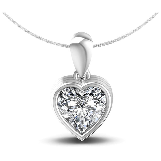 0.35-1.00 CT Heart Cut Natural Diamonds - Solitaire Pendant