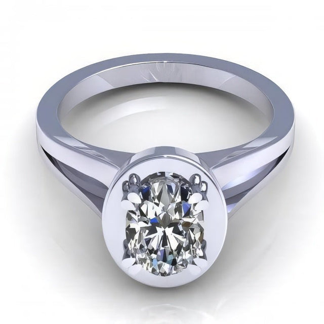 0.35-1.50 CT Oval Cut Natural Diamonds - Solitaire Rings