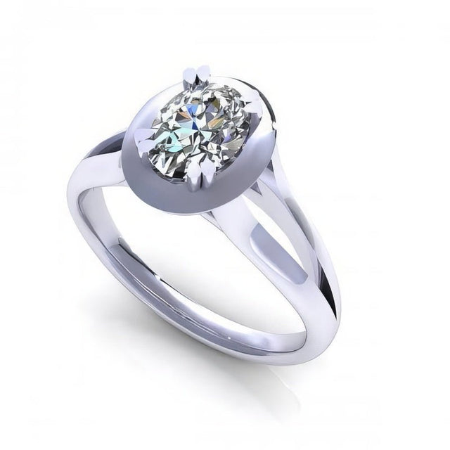 0.35-1.50 CT Oval Cut Natural Diamonds - Solitaire Rings