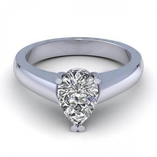 0.35-1.50 CT Pear Cut Natural Diamonds - Solitaire Rings