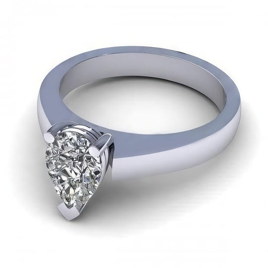 0.35-1.50 CT Pear Cut Diamonds - Solitaire Ring