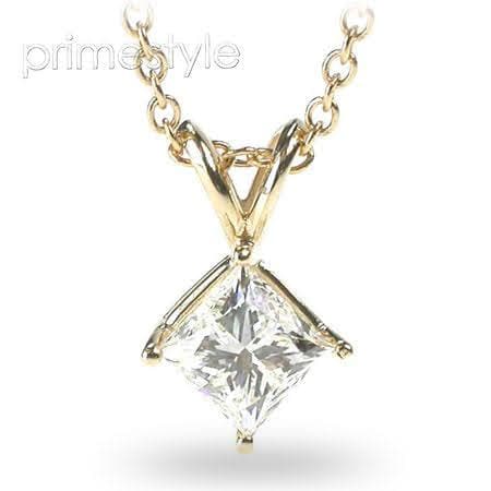 0.35-1.50 CT Princess Cut Diamonds - Solitaire Pendant - Primestyle.com