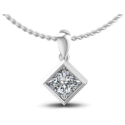 0.35-1.50 CT Princess Cut Diamonds - Solitaire Pendant - Primestyle.com