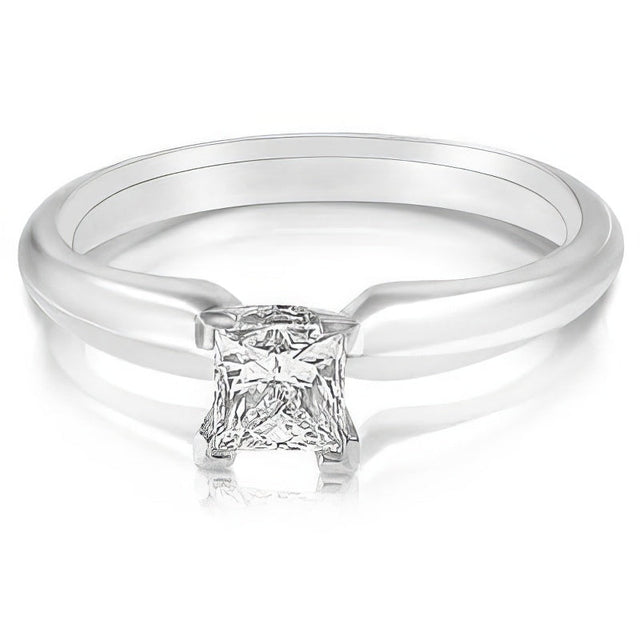 0.35-1.50 CT Princess Cut Natural Diamonds - Solitaire Rings