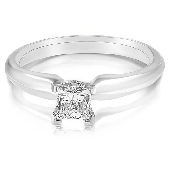 0.35-1.50 CT Princess Cut Diamonds - Solitaire Ring