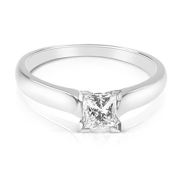 0.35-1.50 CT Princess Cut Natural Diamonds - Solitaire Rings