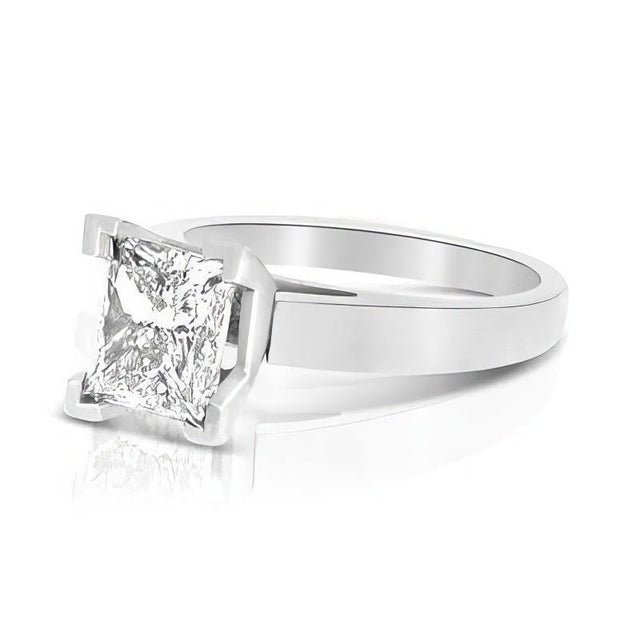 0.35-1.50 CT Princess Cut Natural Diamonds - Solitaire Rings