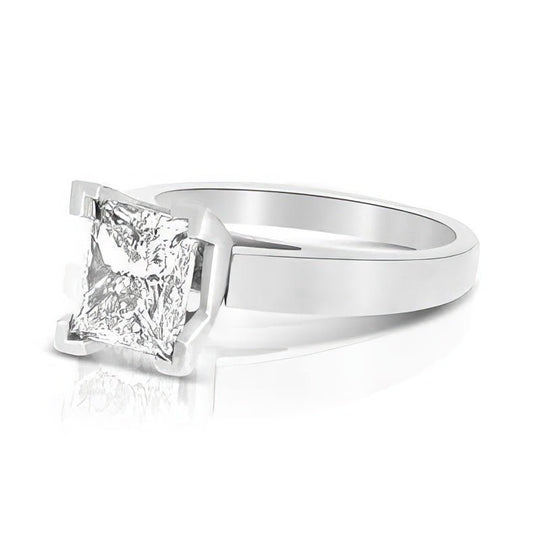 0.35-1.50 CT Princess Cut Diamonds - Solitaire Ring