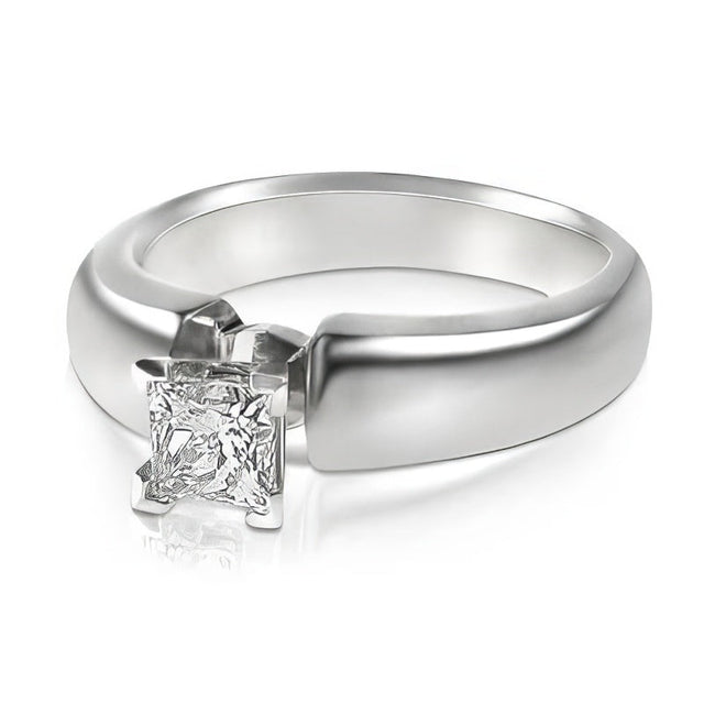 0.35-1.50 CT Princess Cut Natural Diamonds - Solitaire Rings