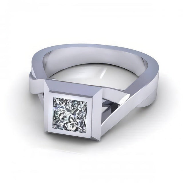 0.35-1.50 CT Princess Cut Natural Diamonds - Solitaire Rings