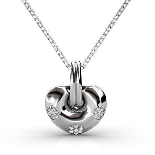 0.35 CT Round Cut Natural Diamonds - Heart Pendants