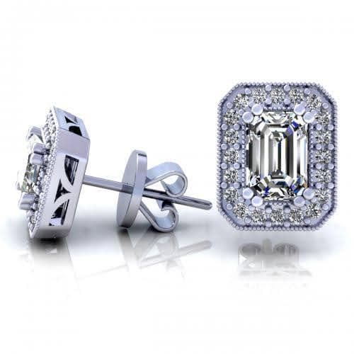 0.40-2.15 CT Round &amp; Emerald Cut Diamonds - Stud Earrings - Primestyle.com