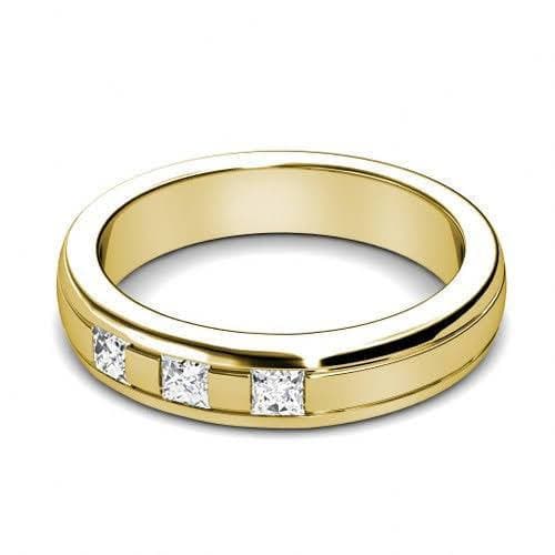 0.40 CT Princess Cut Diamonds - Mens Wedding Band - Primestyle.com